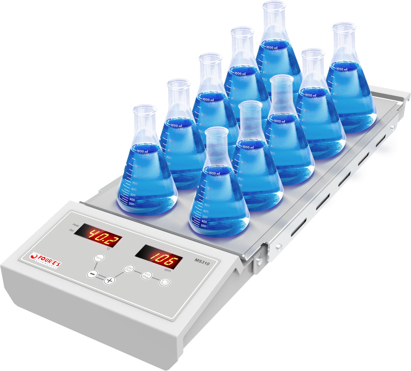 10-Position Magnetic Hotplate Stirrer